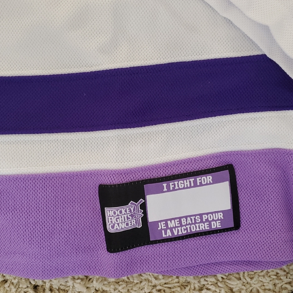 Adidas Men's Purple and White San Jose Sharks Jersey. - Picture 6 of 8